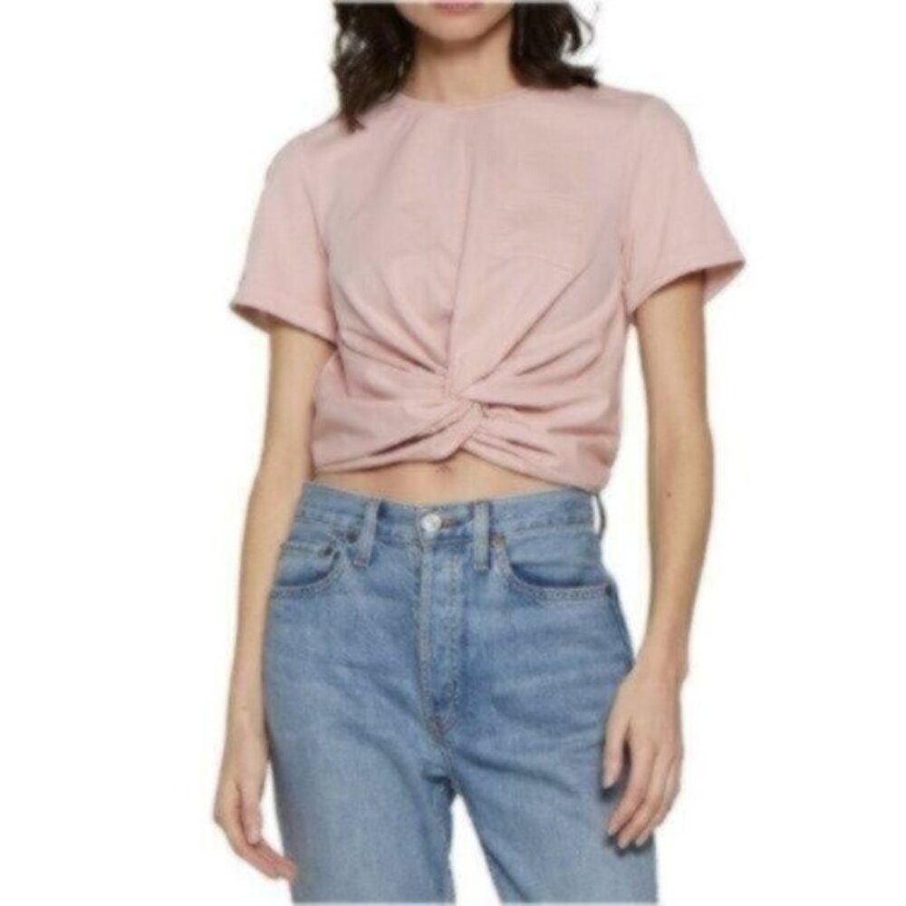 NWT Walter Baker Light Pink Twisted Front T-Shirt Large